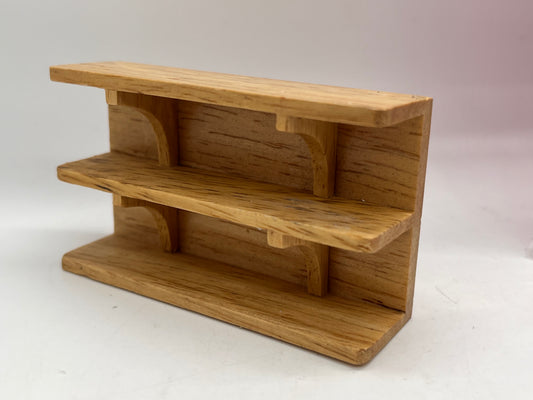 Dolls house wooden shelving unit