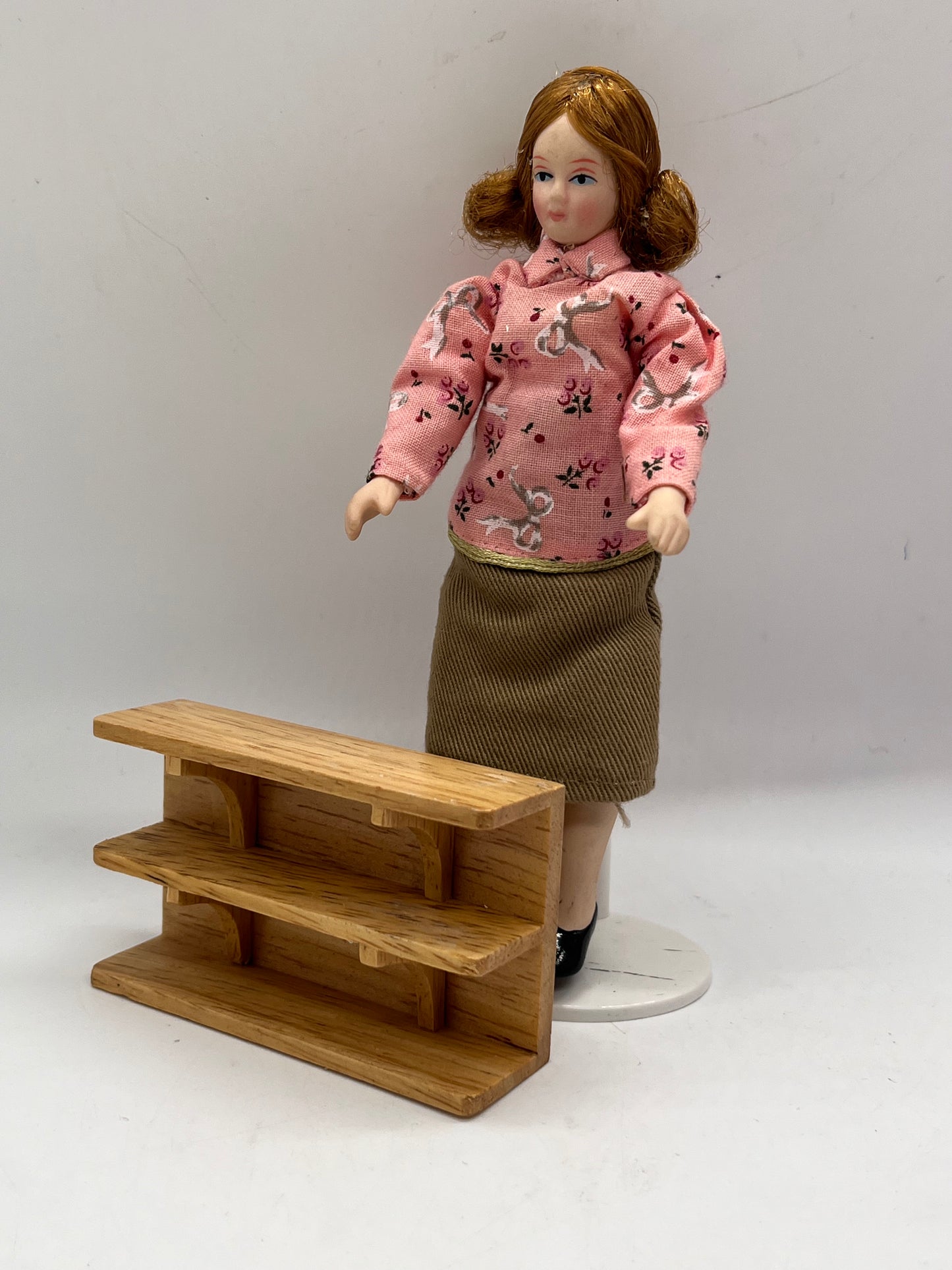 Dolls house wooden shelving unit