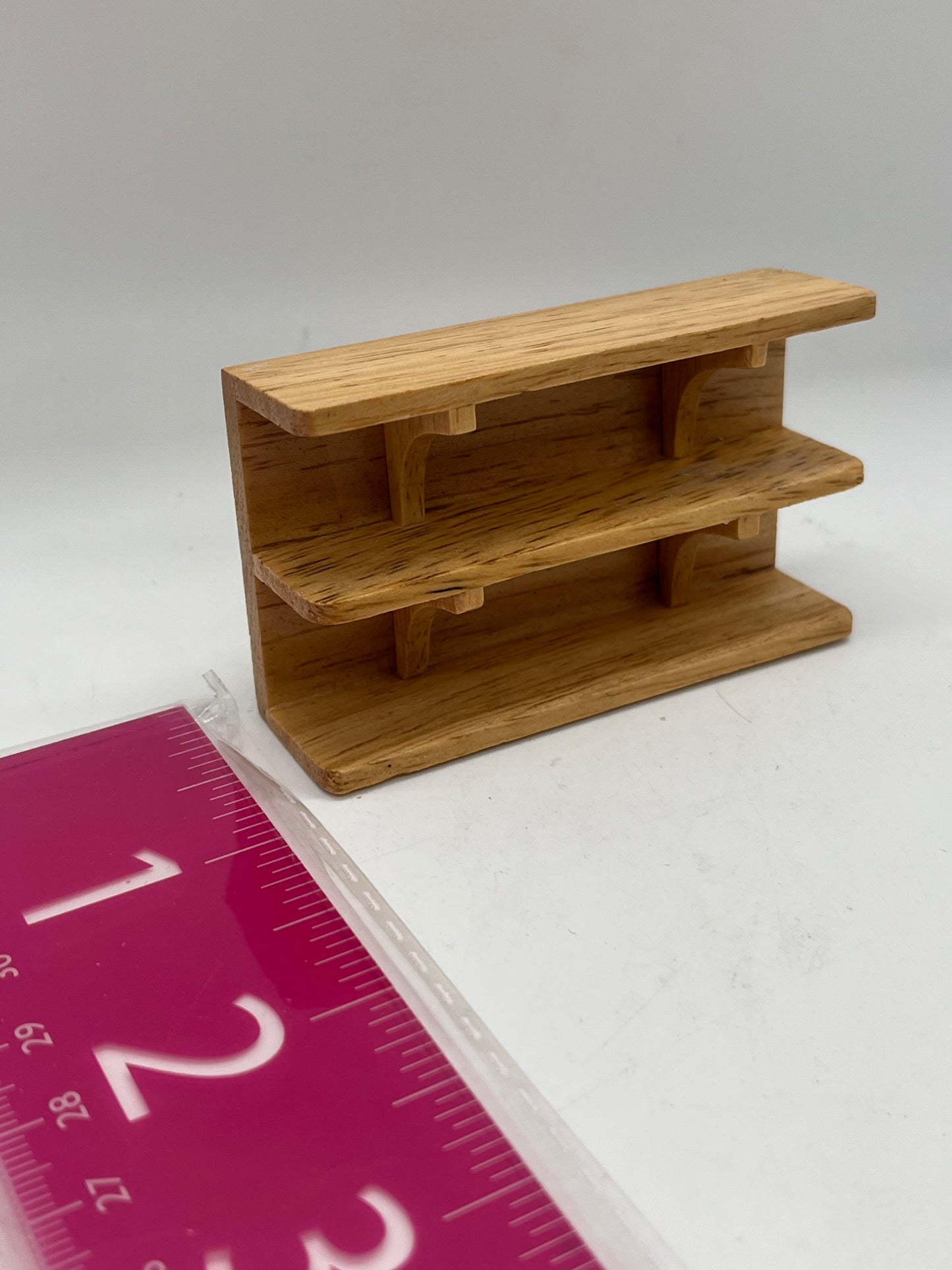 Dolls house wooden shelving unit