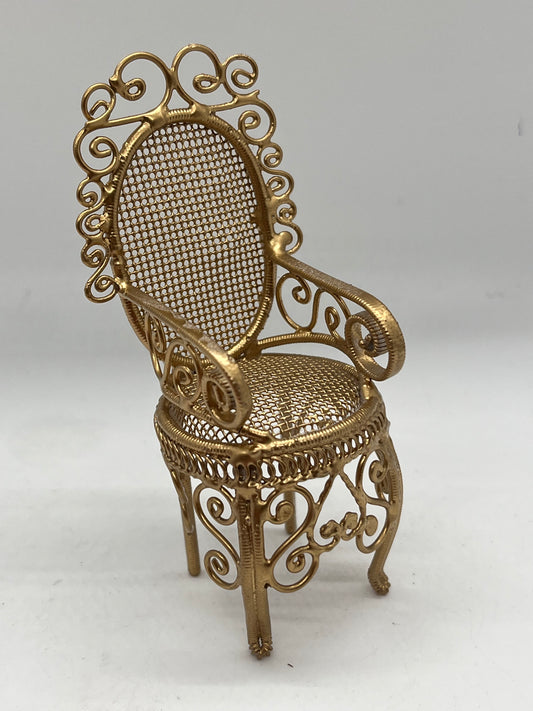 Dolls house Gold metal chair