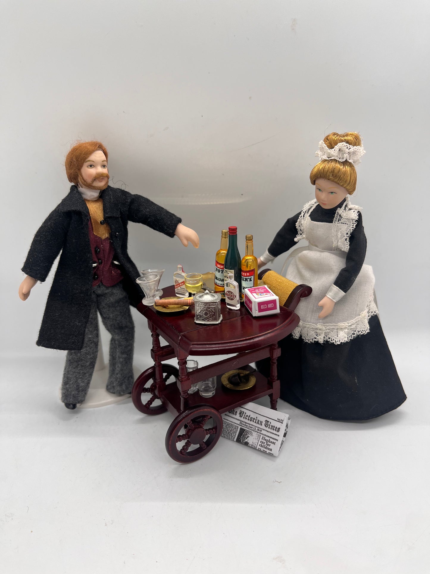 Dolls house gentleman’s trolly & all accessories