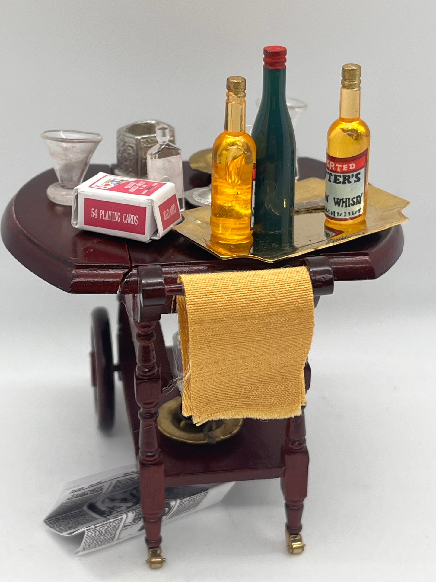 Dolls house gentleman’s trolly & all accessories