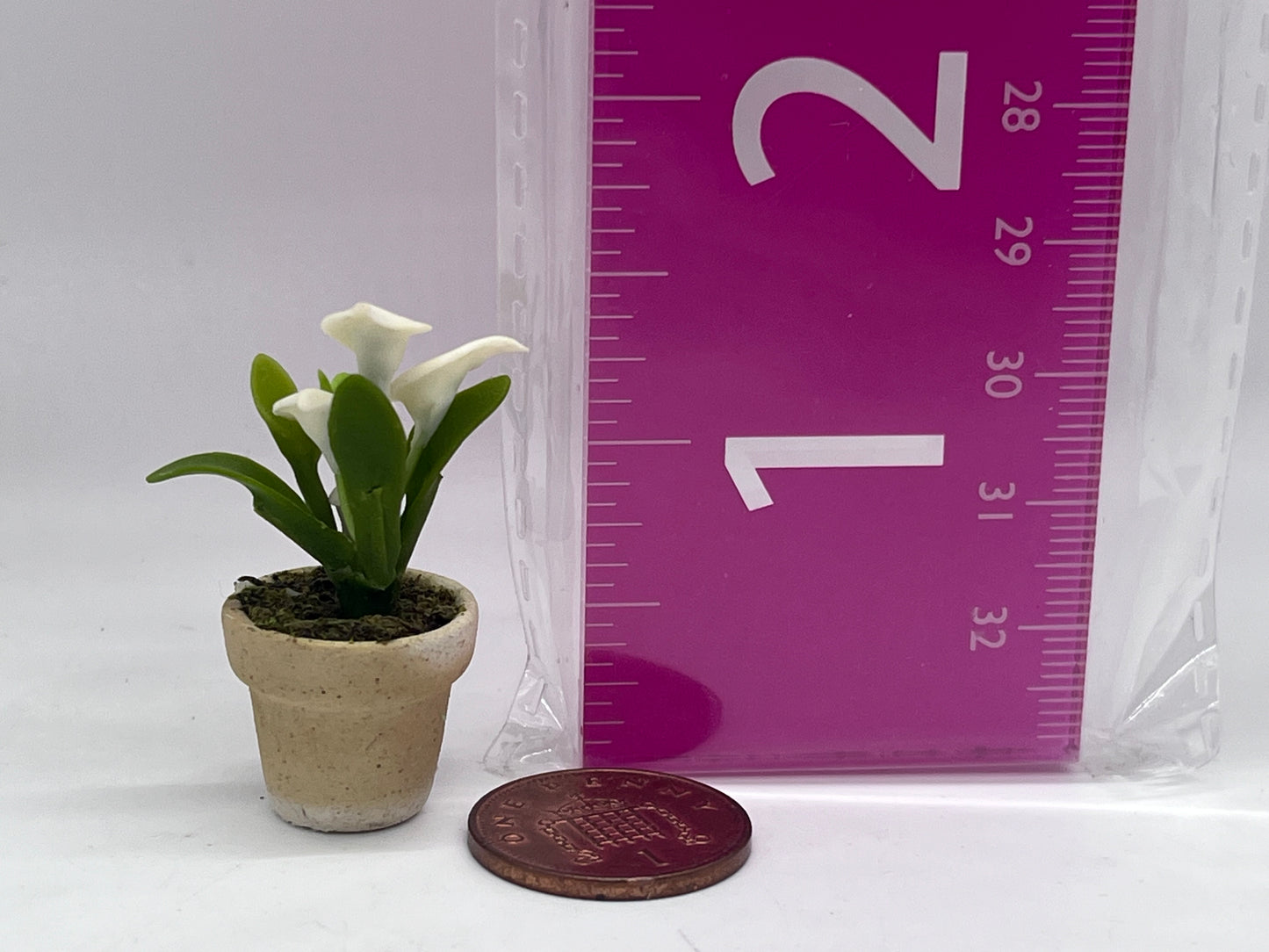 Dolls house flowers in pot