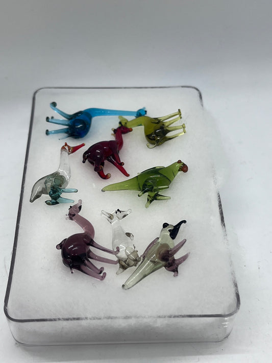 Dolls house glass ornamental animals x 8 rare
